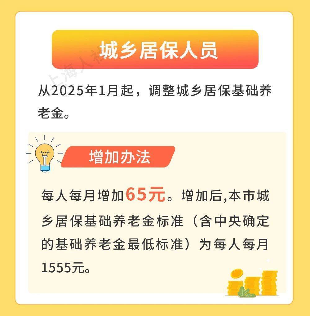 上海：2025年退休人员和城乡居保人员养老金上涨
